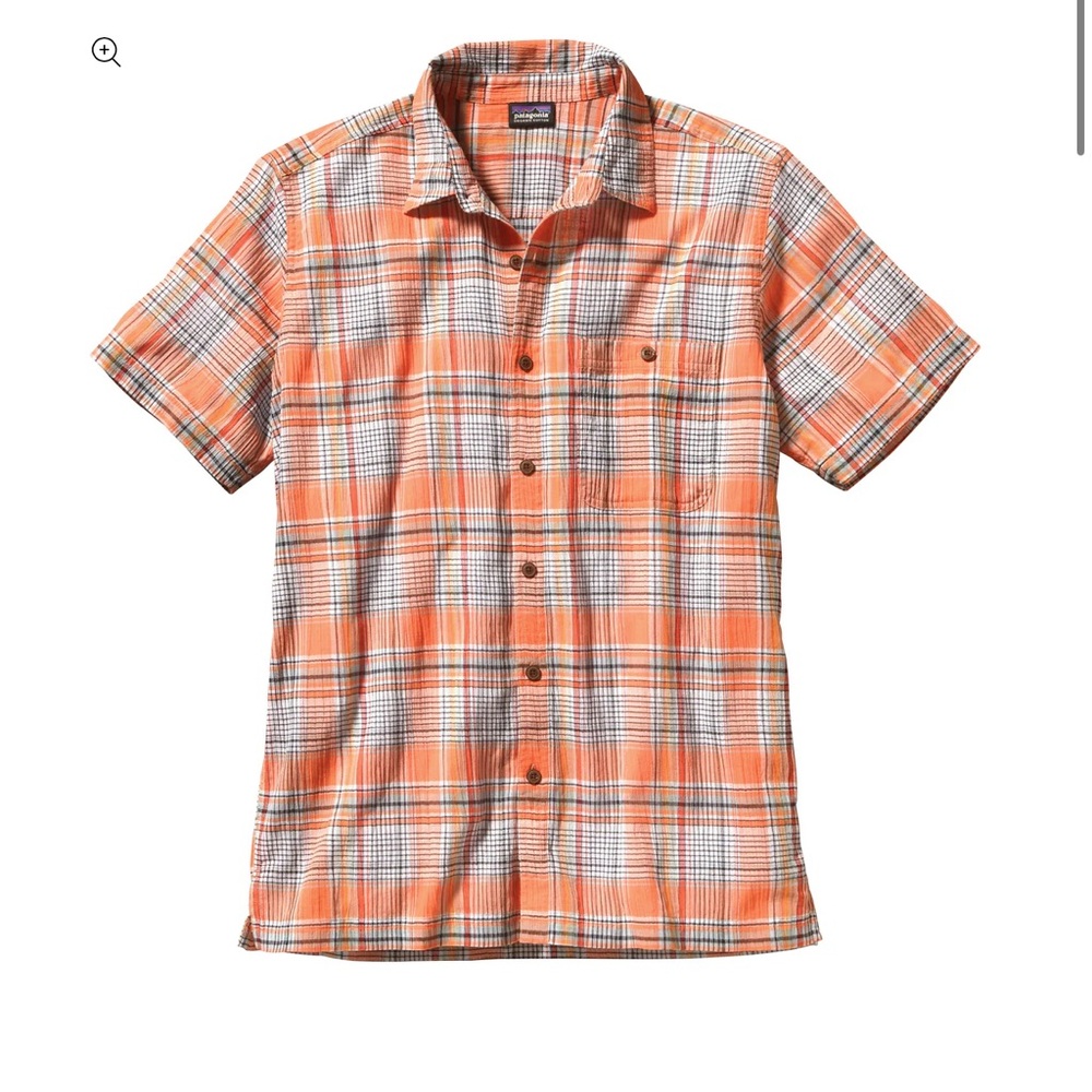 Patagonia Men's Casual Orange Plaid Shirt